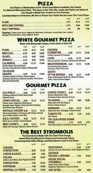 John's New Pizza Menu, Menu for John's New Pizza, Holmesburg ...