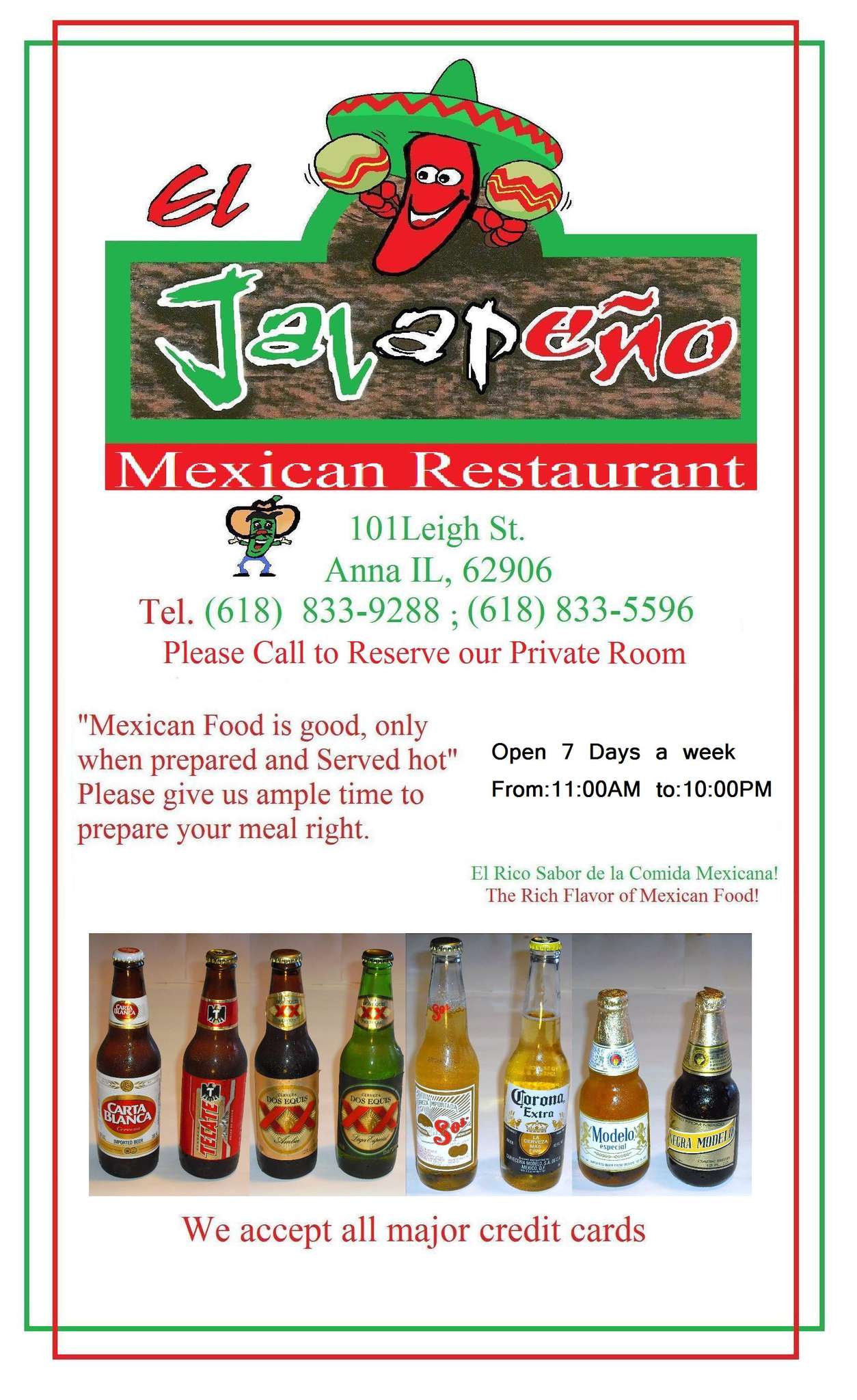 El Jalapeno Menu For Anna Urbanspoon Zomato El Jalapeno Anna Menu
