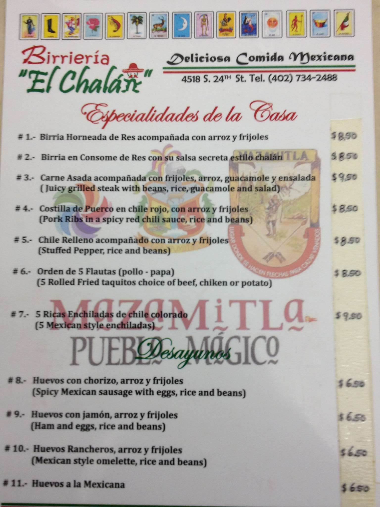 Birrieria El Chalan Menu, Menu de Birrieria El Chalan, South Omaha