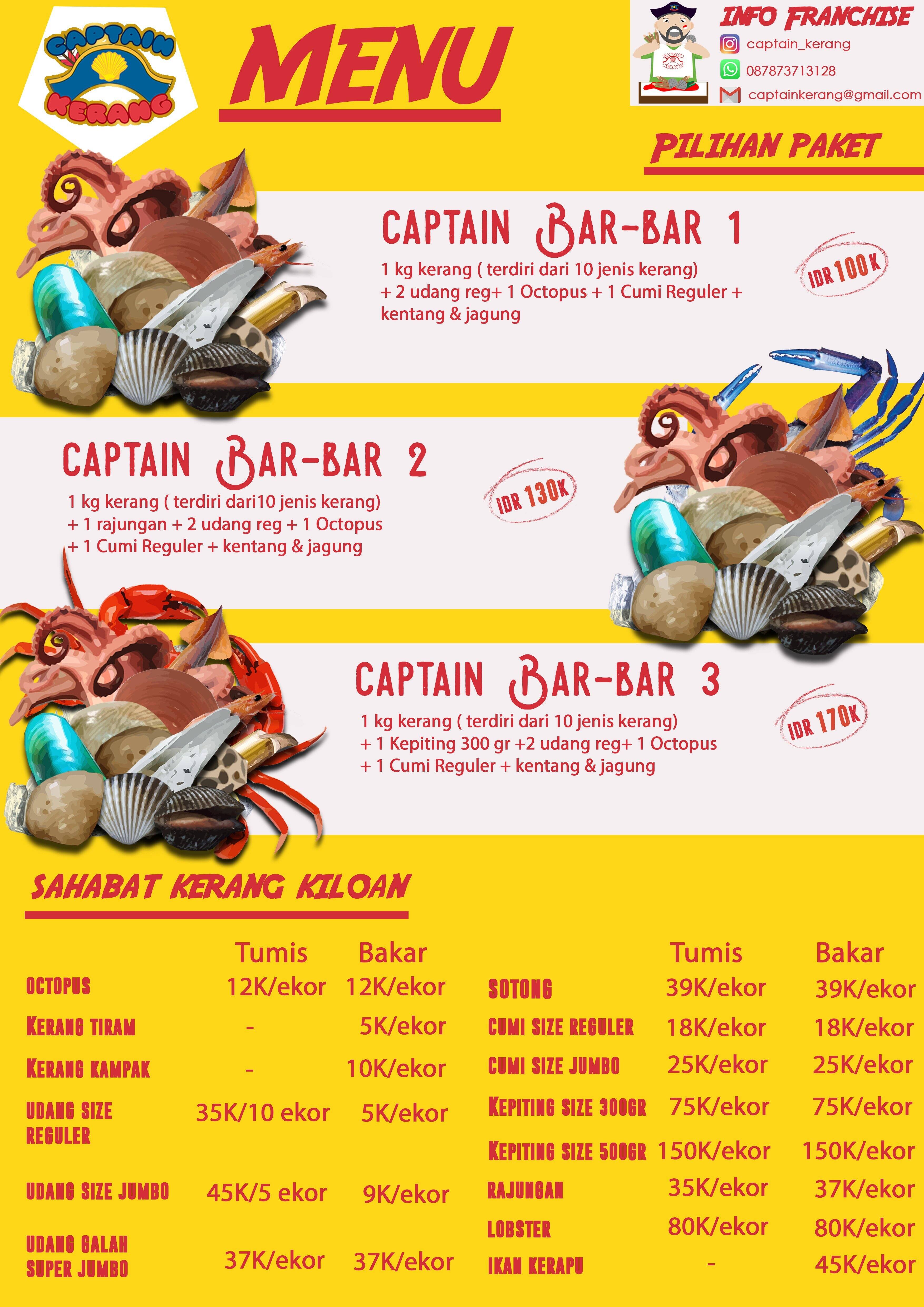 Captain Kerang Menu Menu For Captain Kerang Bogor Selatan