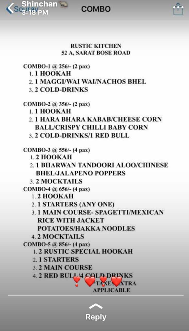 Rustic Kitchen Menu For Paddapukur Kolkata Rustic Kitchen Menu
