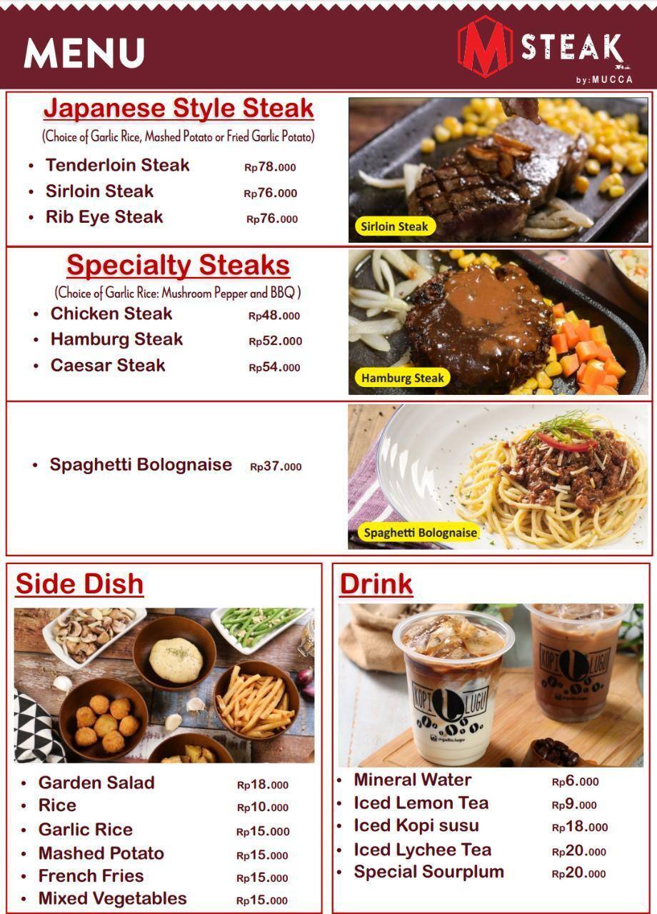 M Steak Menu Menu For M Steak Blok M Jakarta Zomato