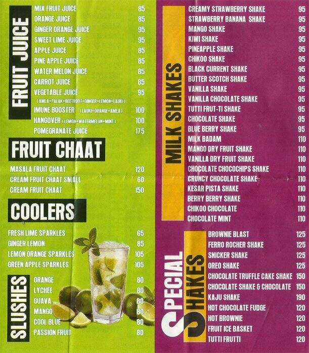 The Juice Cafe Menu, Menu v reštaurácii The Juice Cafe, Rajguru Nagar, Ludhiana Zomato