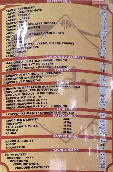 Menu di Edy bar 