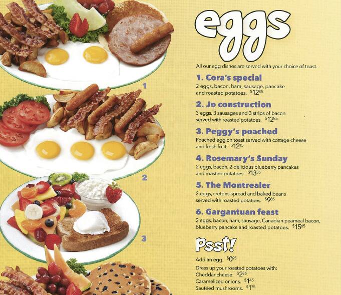 Menu At Cora Breakfast And Lunch Restaurant Vancouver