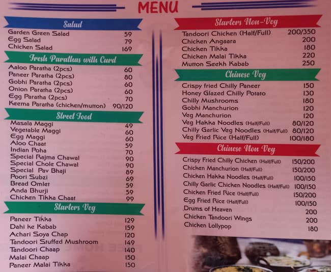 Menu of Highway Pure Veg, Saket, New Delhi