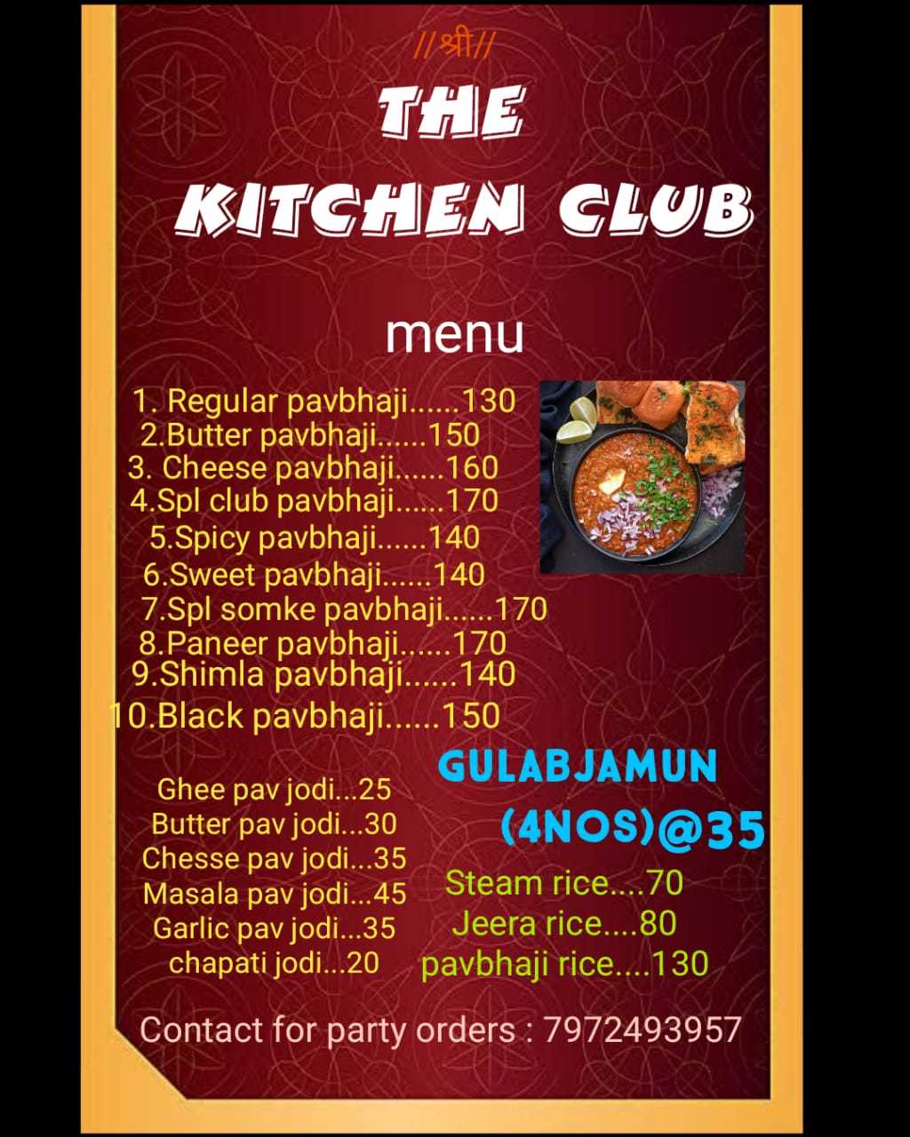 Menu Of The Kitchen Club, Sinhgad Road, Pune