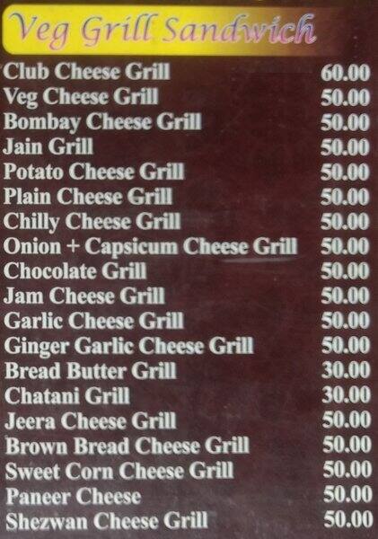 Nandu's menu
