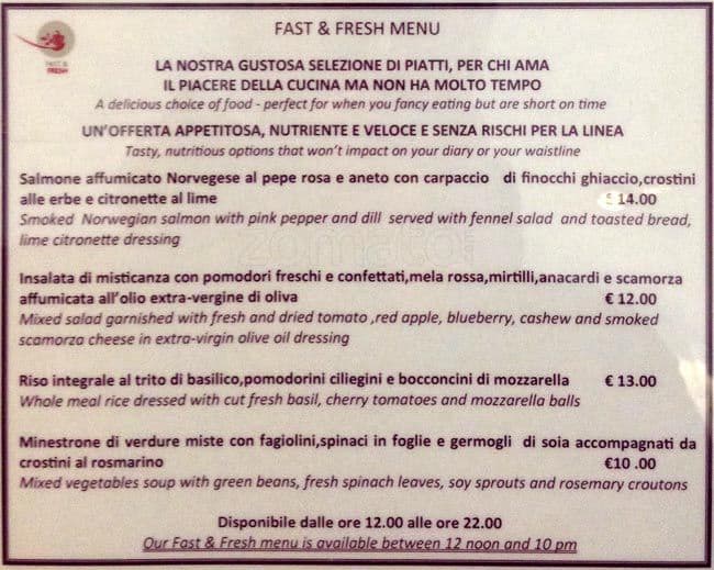 Menu di Metropolitan 
