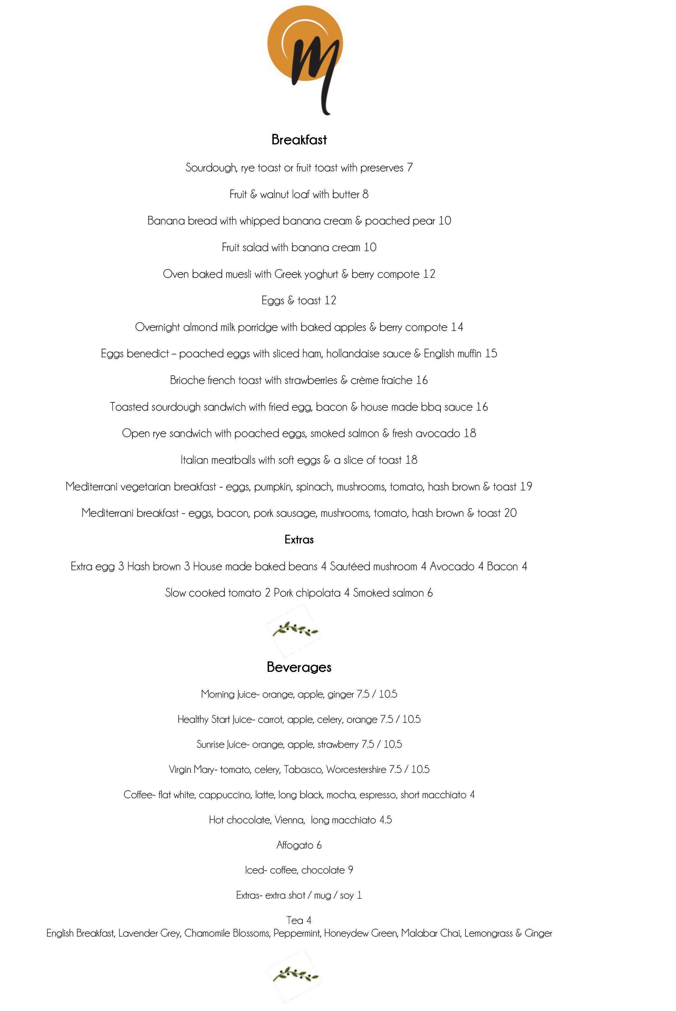Mediterrani menu