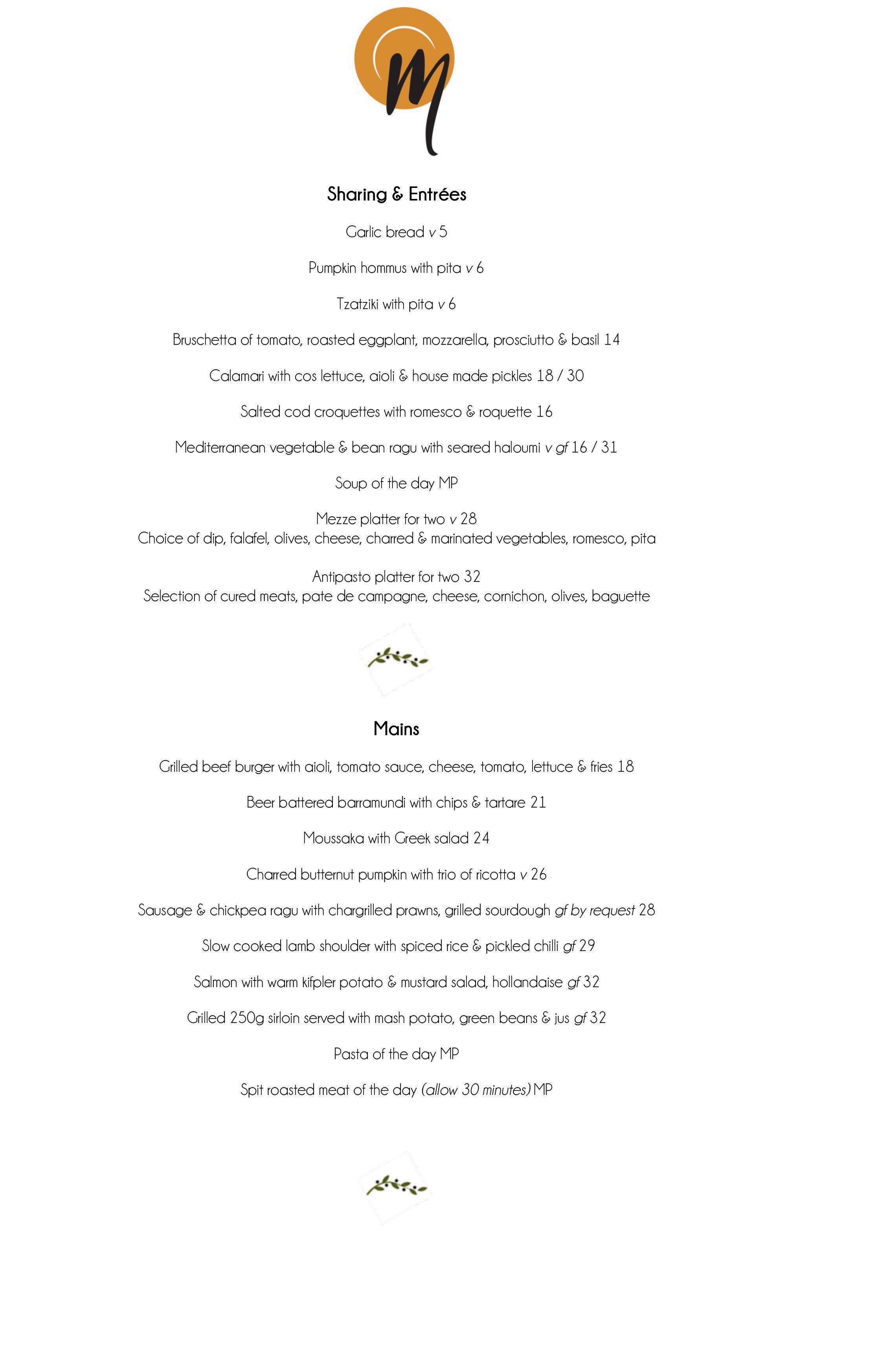 Mediterrani menu