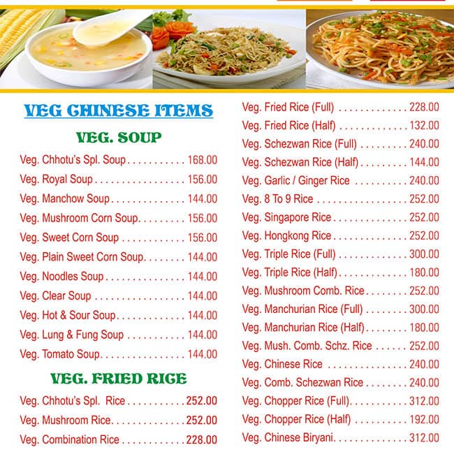 Menu of Chhotu's Kitchen, Borivali West, Mumbai