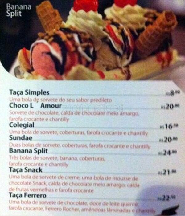 Snack Burgeria cardápio