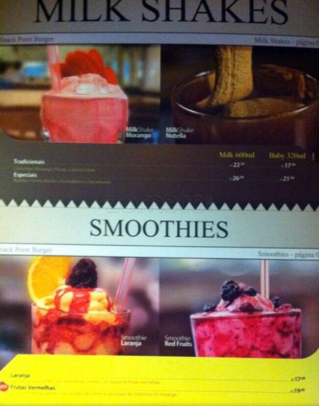 Snack Burgeria cardápio