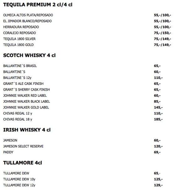 Menu at Ananas Bananas pub & bar, Prague