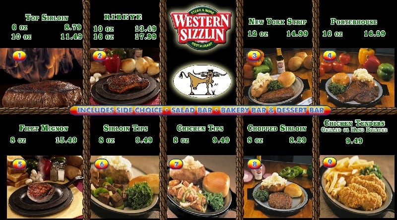 Western Sizzlin Steak More Menu Urbanspoon/Zomato