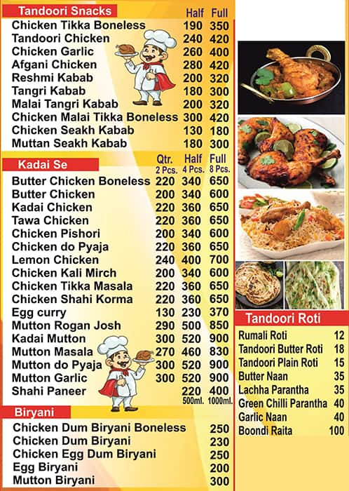 Chicken menu clearance list