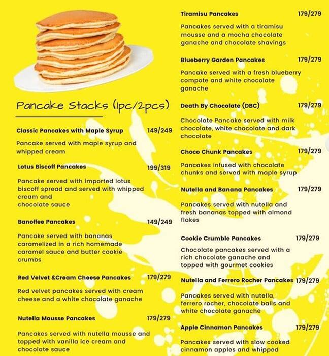 Menu of Uncle Peter's Pancakes & Cafe, Koramangala 5th Block, Bangalore