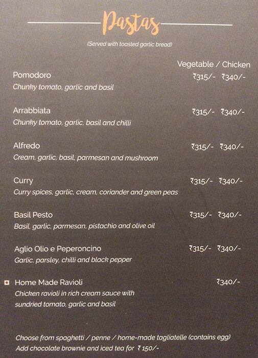 Blur Cafe menu