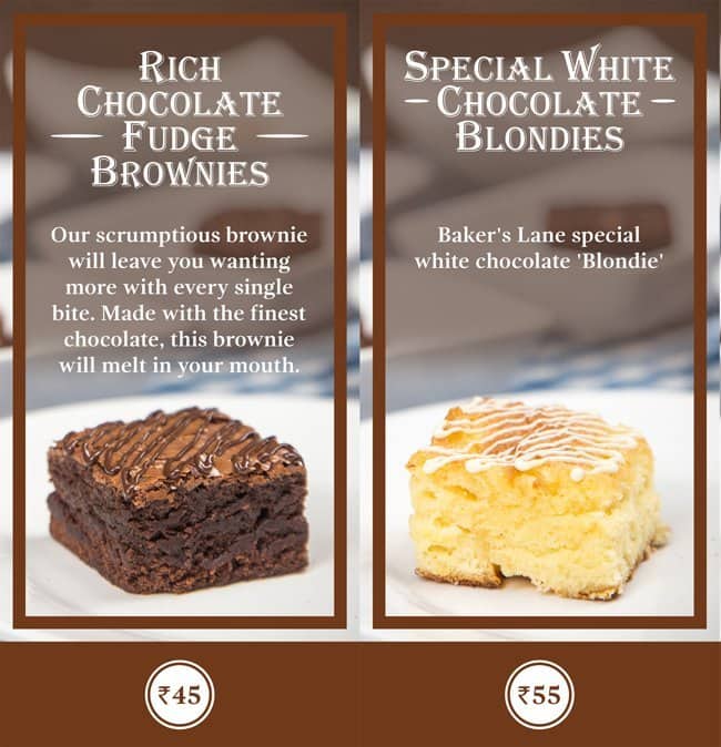 Blondies & Brownies By Baker's Lane Menu Zomato