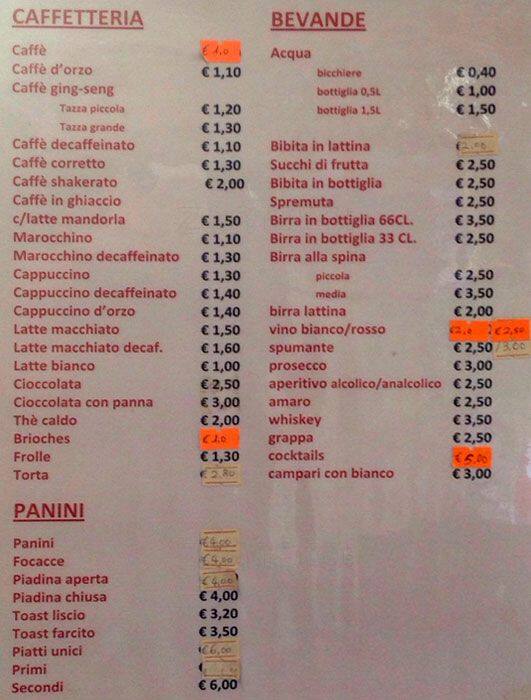 Menu di Lucky Bar 