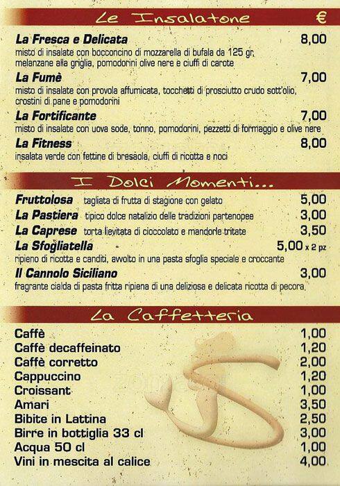 Menu di Bar Bistro Squisitezze 