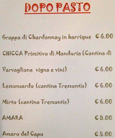 Mami Menu Rome Menu at Mamomi restaurant, Rome