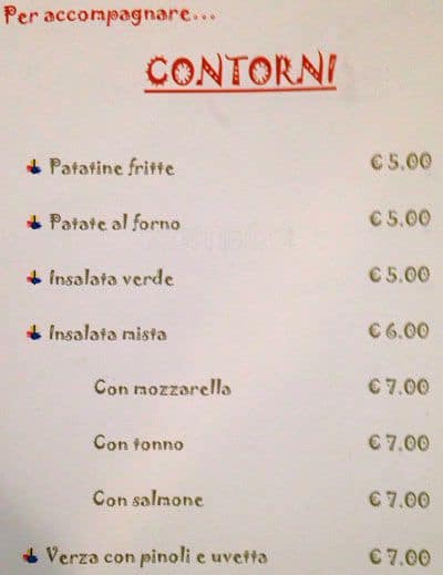 Mami Menu Rome Menu da Mamomi ristorante, Roma