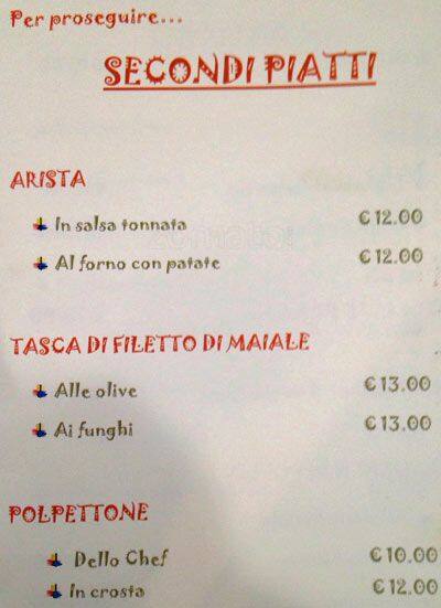 Mami Menu Rome Menu da Mamomi ristorante, Roma