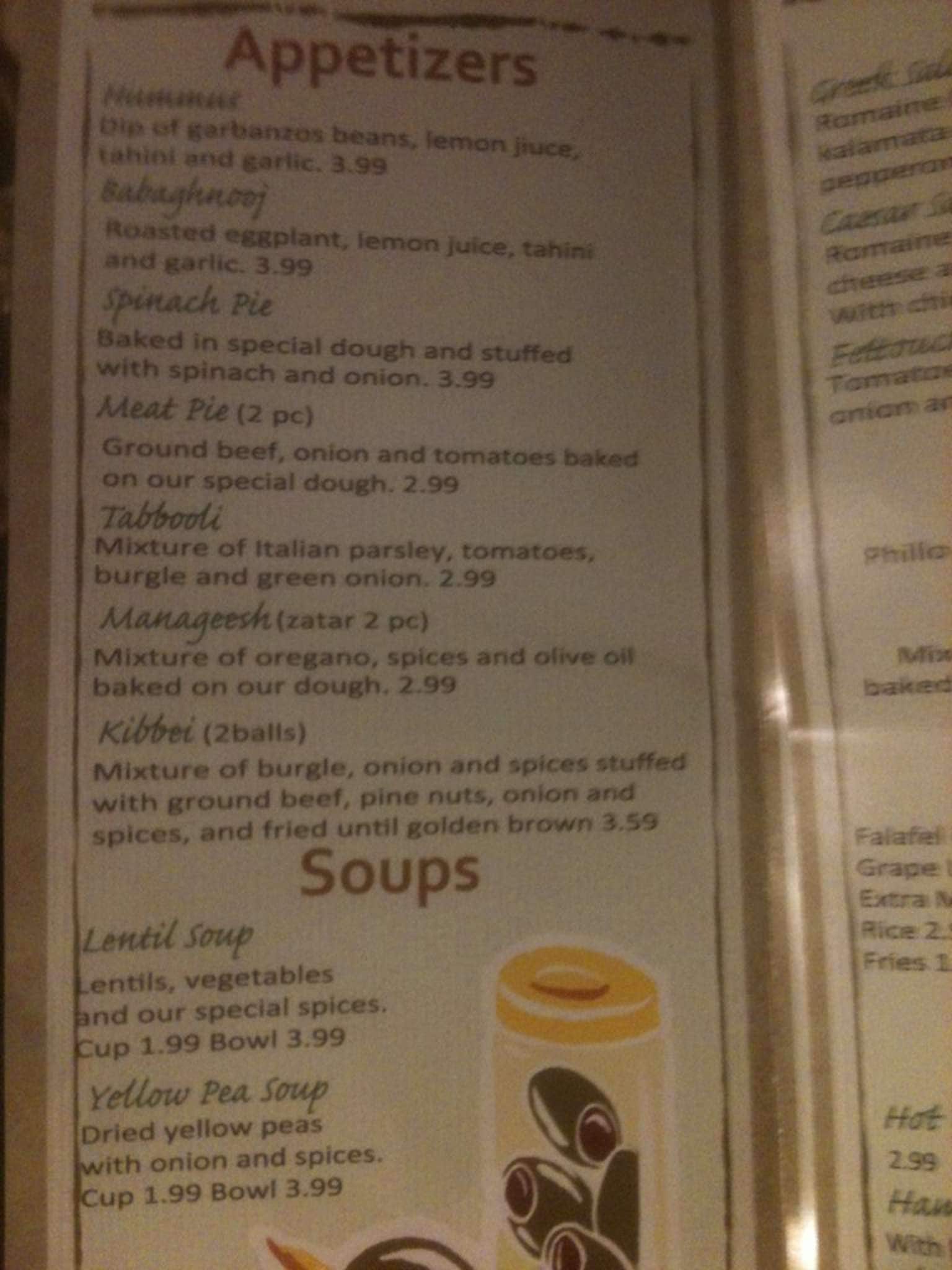 Olive Tree Mediterranean Market and Grill Menu Urbanspoon/Zomato