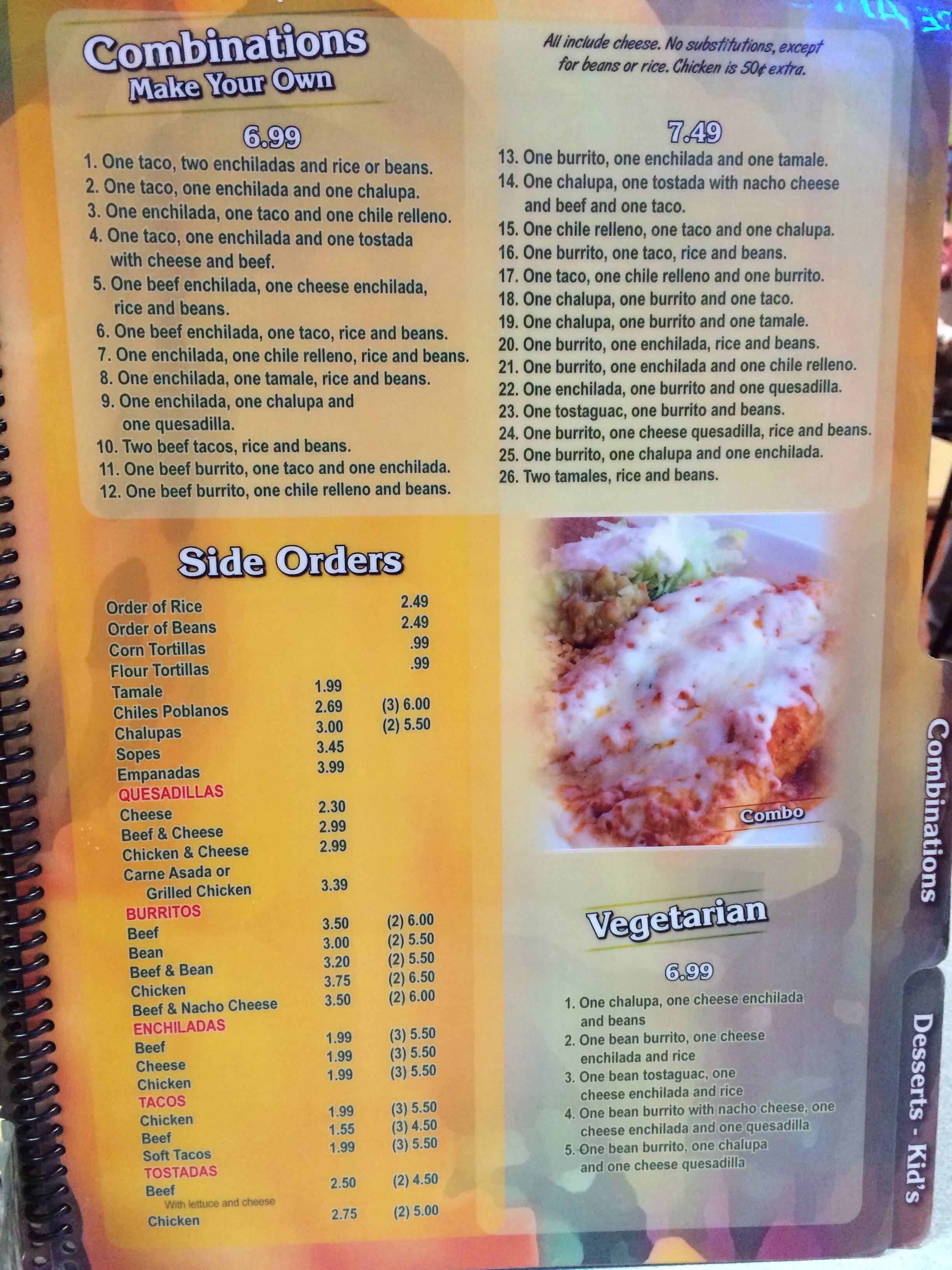 Menu at El Tucan Mexican Restaurant, Spring Lake