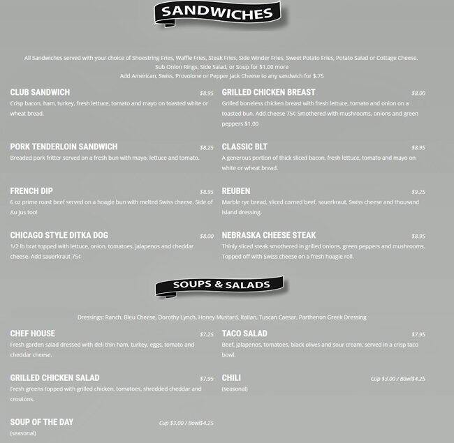 Menu at Rosie's SPORTS BAR & GRILL, Lincoln