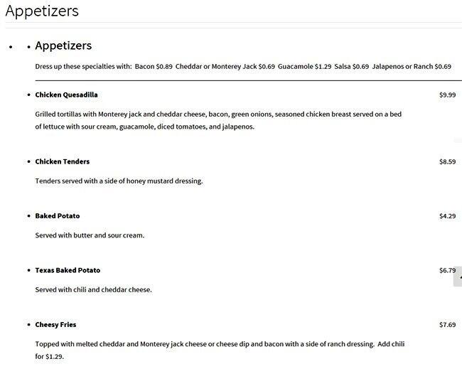 Buffalo Grill Menu, Menu for Buffalo Grill, Little Rock, Little Rock