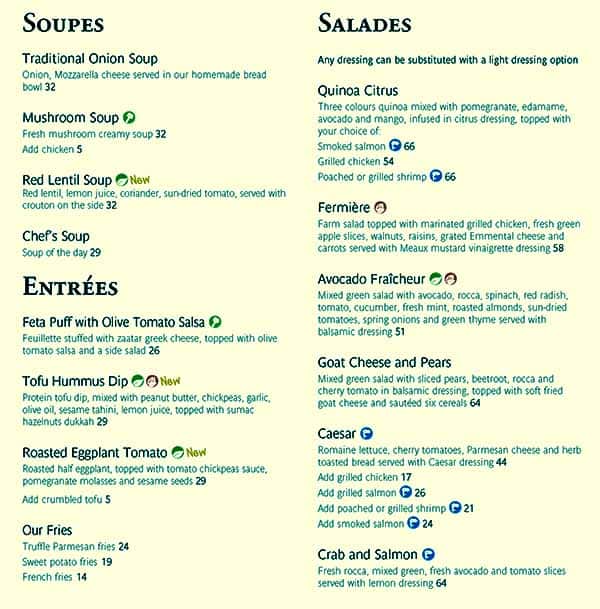 Menu at Paul cafe, Dubai, Mall Of The Emirates