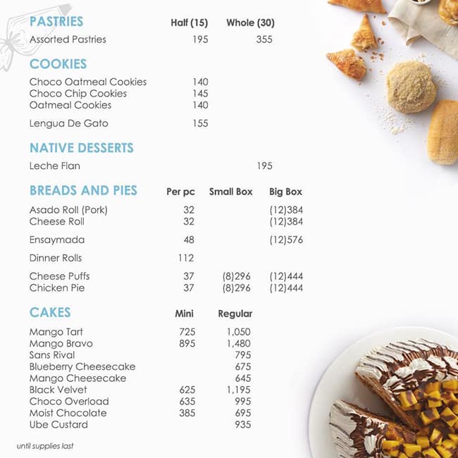 Menu at Conti's restaurant, Pasig, G/F Corte Area