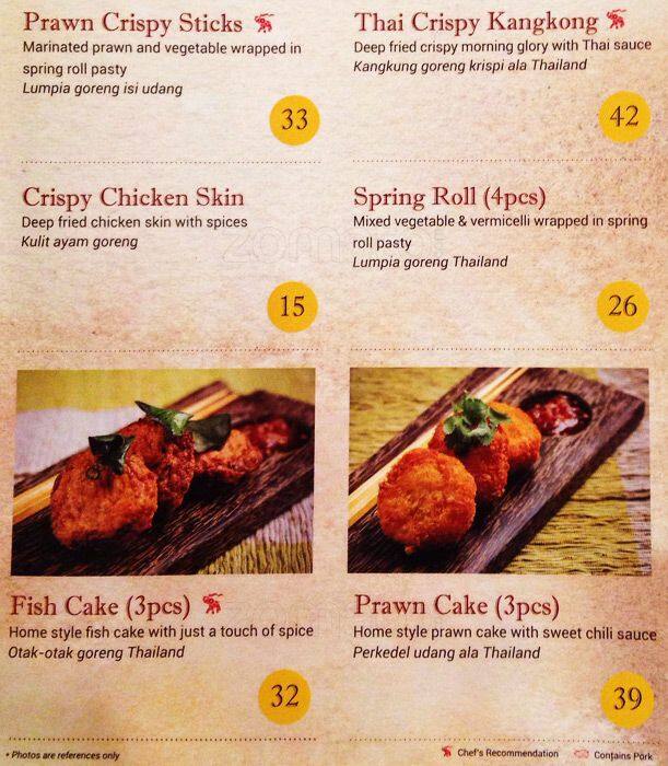 Silky Thai Menu Menu For Silky Thai Pantai Indah Kapuk