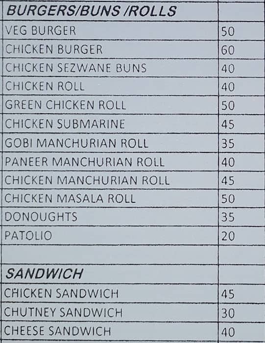 Sweet Dreams Bakery menu