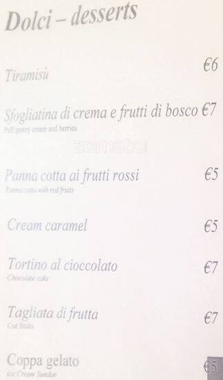 Menu di Ristorante - Idea Hotel 