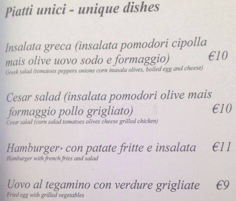 Menu di Ristorante - Idea Hotel 