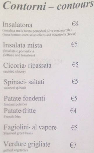 Menu di Ristorante - Idea Hotel 