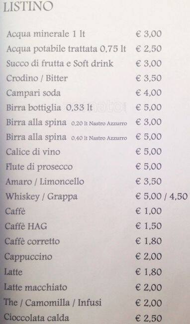 Menu di Ristorante - Idea Hotel 