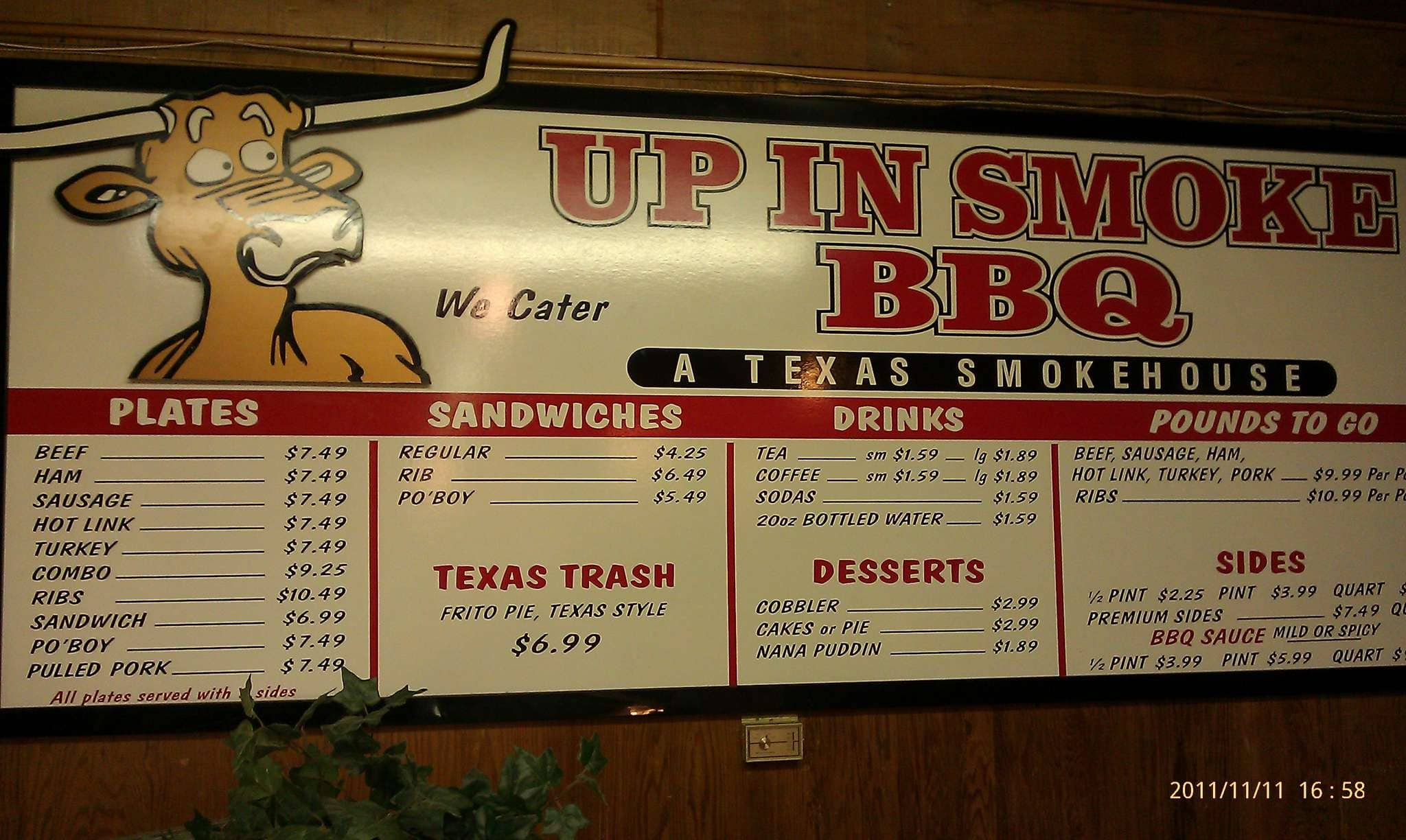 Menu At STILL SMOKIN BBQ, Abbott