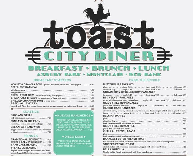 Toast Red Bank Menu, Menu for Toast Red Bank, Red Bank, Red Bank ...