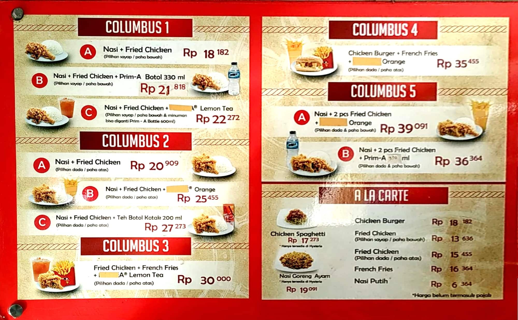 Columbus Fried Chicken Menu Menu For Columbus Fried Chicken