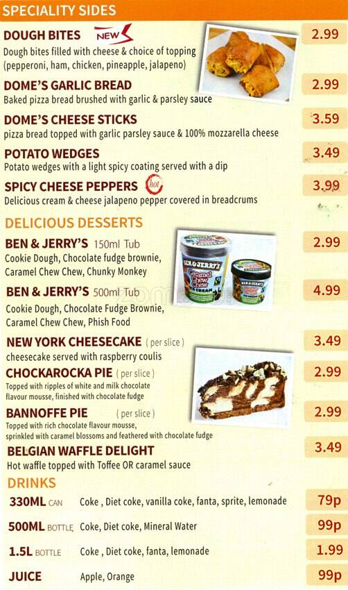 Domes Kitchen menu