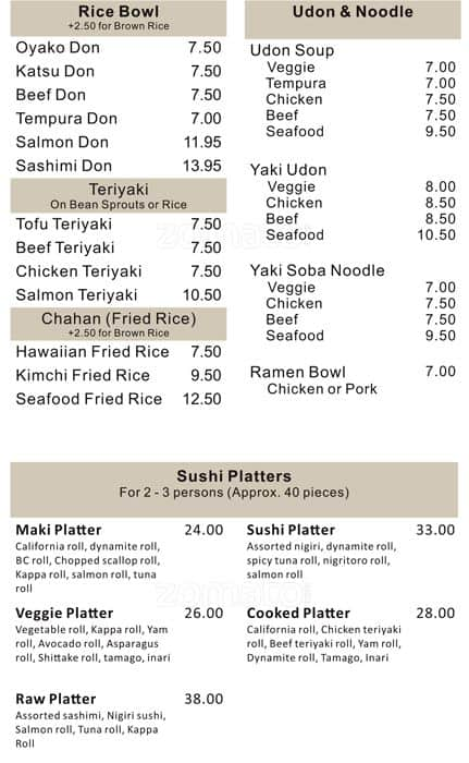 Menu At Sushi Katsu Restaurant, North Vancouver