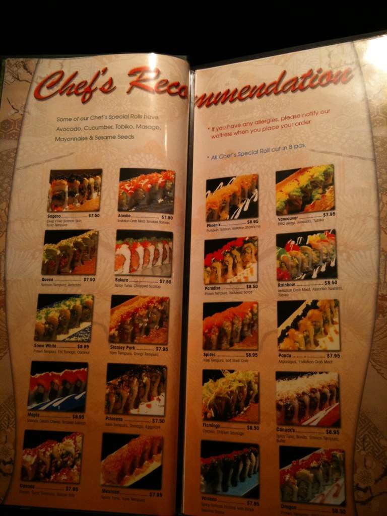 Menu at Sagano Sushi All You Can Eat restaurant, Abbotsford