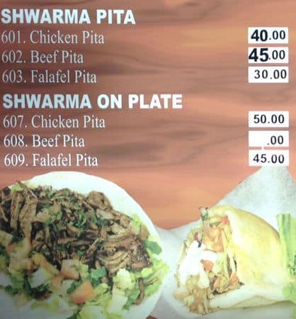 Menu at Food Inn India restaurant, Cape Town, 156 Long St