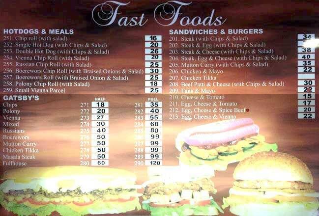 Food Inn India Menu Menu For Food Inn India Rondebosch Cape Town 