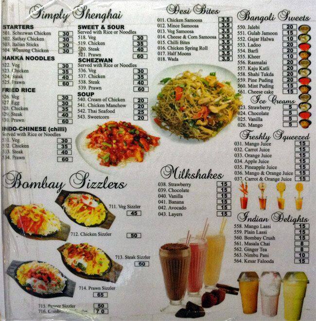 Menu At Food Inn India Restaurant Cape Town 156 Long St